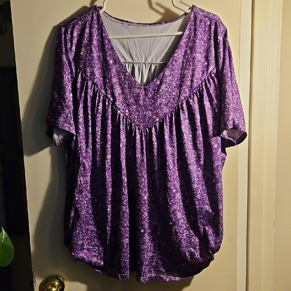 Purple Floral Women's Top